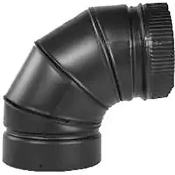 7 In. 24 Gauge Adjustable Elbow, Black - Model 7-24-602