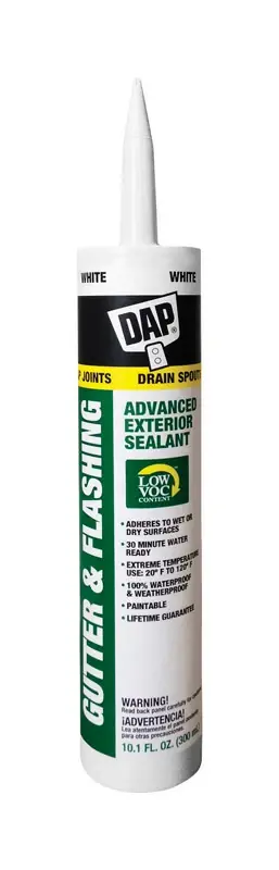 Gutter & Flashing Advanced Formula Sealant, White, 10.1-oz.