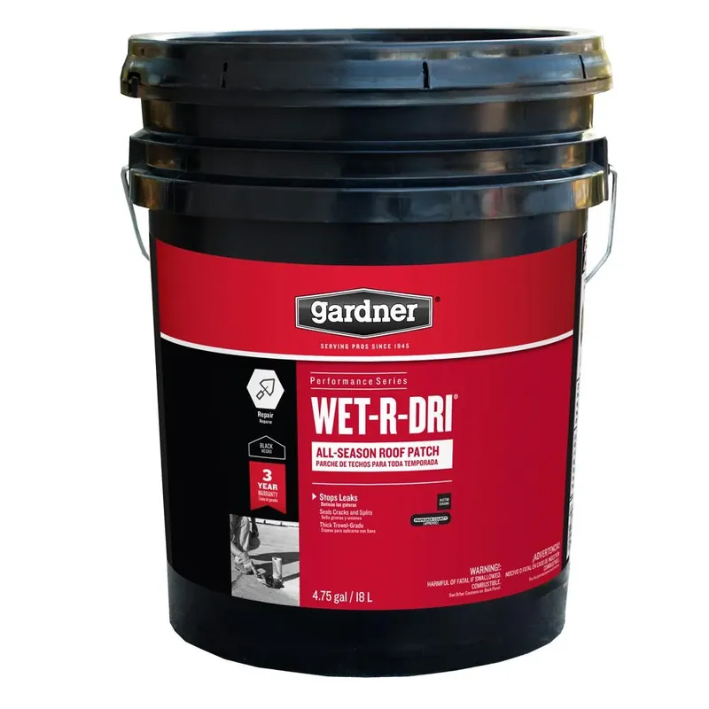 Wet-r-dri Gloss Black Patching Cement All-weather Roof Cement 5 Gallon