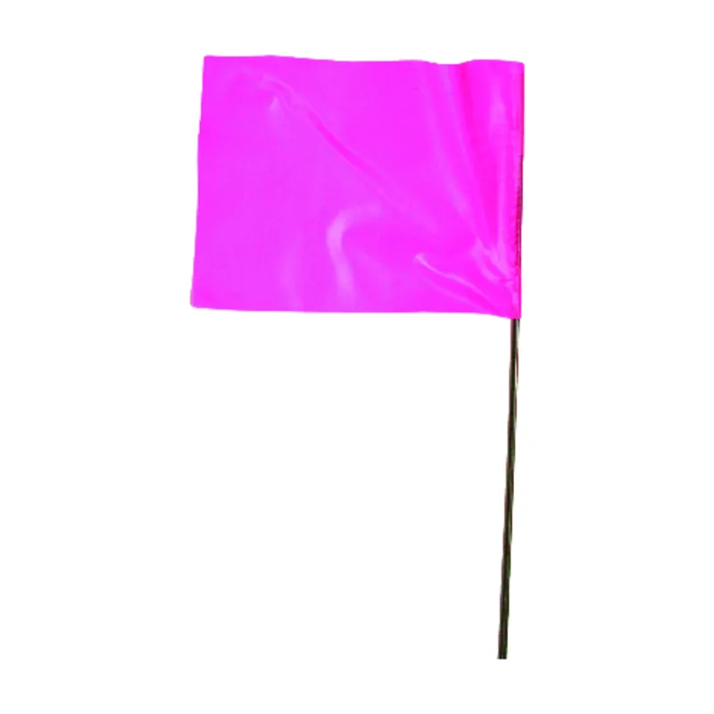 21 In. Fluorescent Pink Marking Flags Polyvinyl 100 Pk