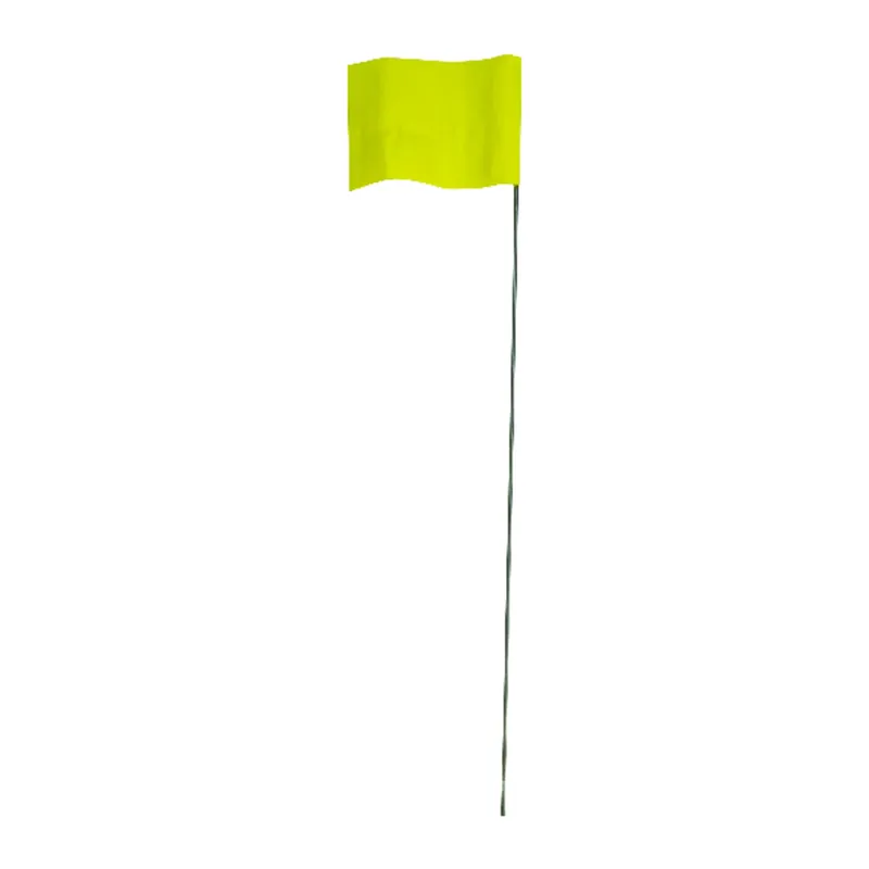 21 In. Yellow Marking Flags Polyvinyl 100 Pk