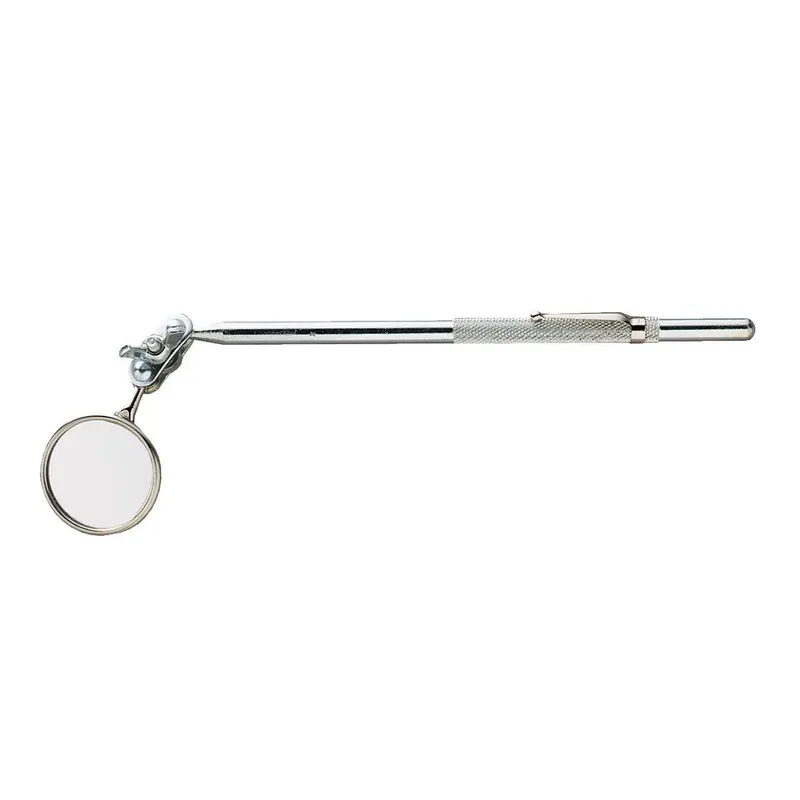8 Inch Round Inspection Mirror With 1-1/4 Inch Diameter And Adjustable Handle
