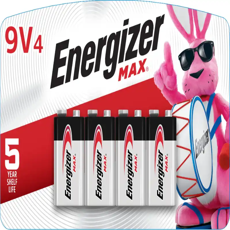 Max 9-volt Alkaline Batteries 4 Pk Carded