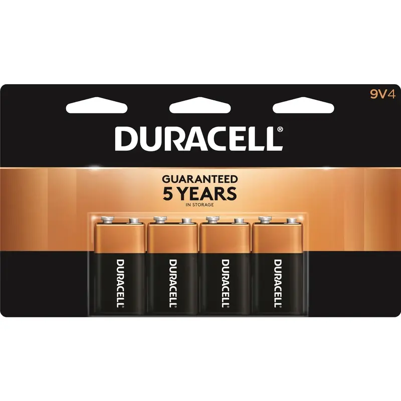 Coppertop 9-volt Alkaline Batteries 4 Pk Carded