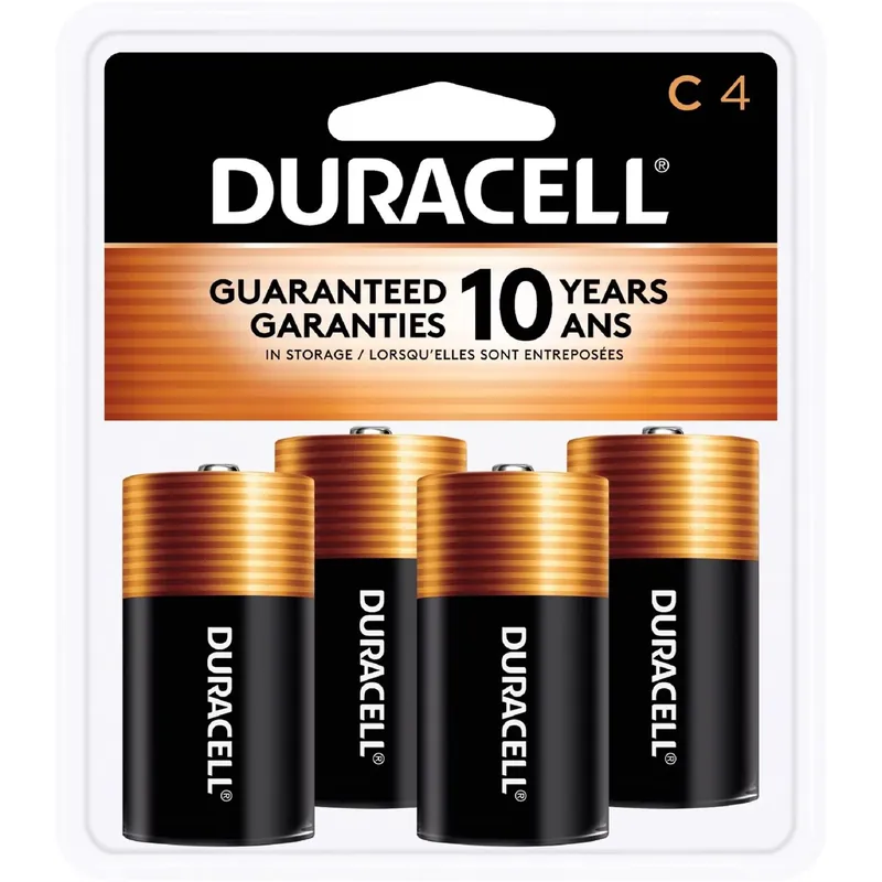 Coppertop C Alkaline Batteries 4 Pk Carded