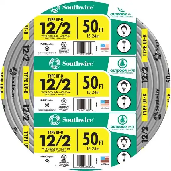 Uf-b 12/2 Outdoor Electrical Wire With Ground - 250 Feet