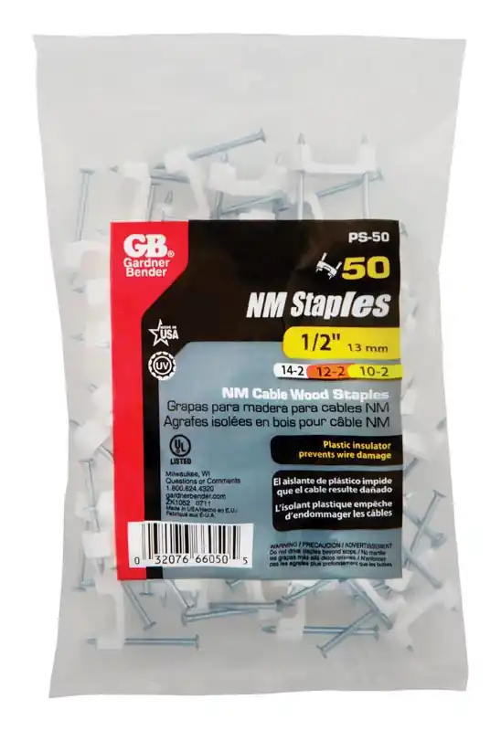 1/2 In. W Plastic Insulated Cable Staple 50 Pk