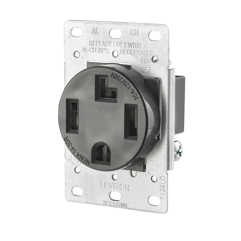 30 Amps 125/250 V Duplex Black Outlet 14-30r 1 Pk