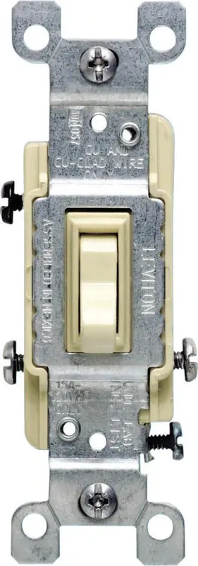 15 Amps Three Pole Toggle Ac Quiet Switch Ivory 1 Pk