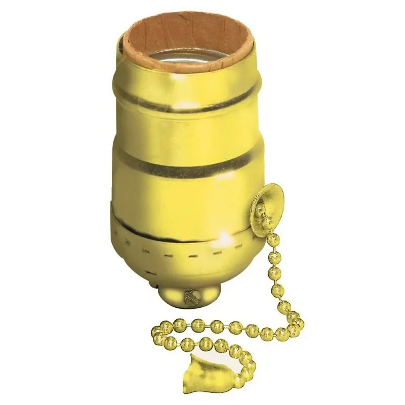 Aluminum Incandescent Medium Base Pull Chain Socket 1 Pk