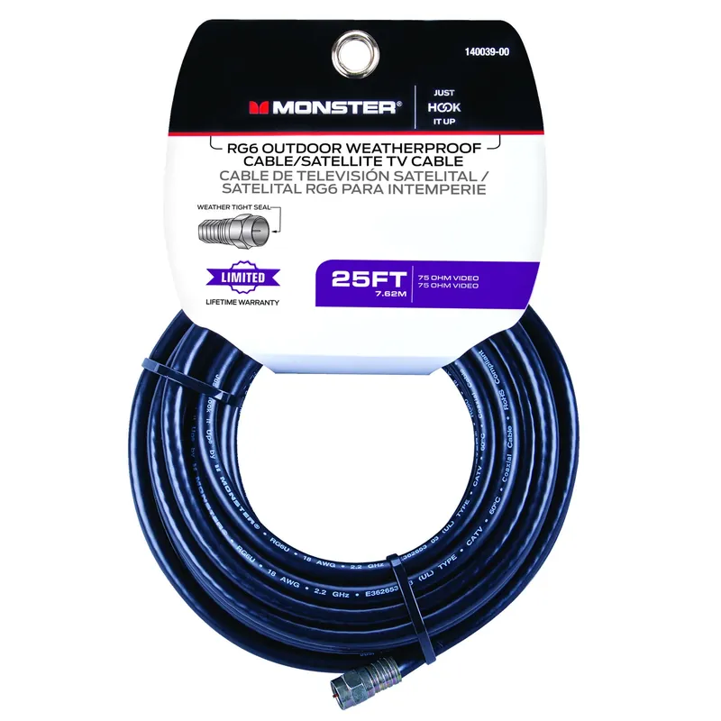 Just Hook It Up 25 Ft. Weatherproof Rg6 Video Coaxial Cable