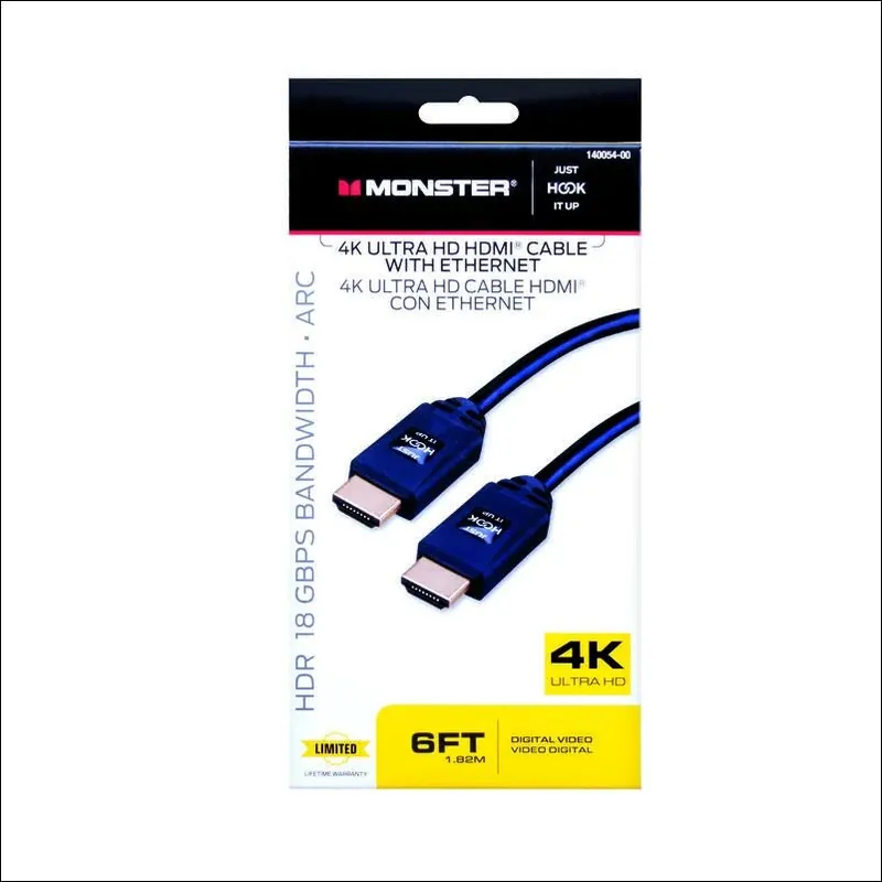 140054-00 High Speed Hdmi Cable, 6 Feet, Ultra Hd 4k Support