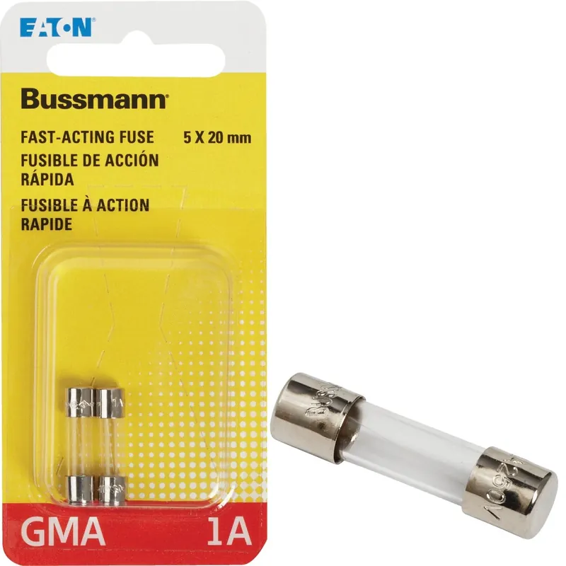 1 Amps Fast Acting Glass Fuse 2 Pk