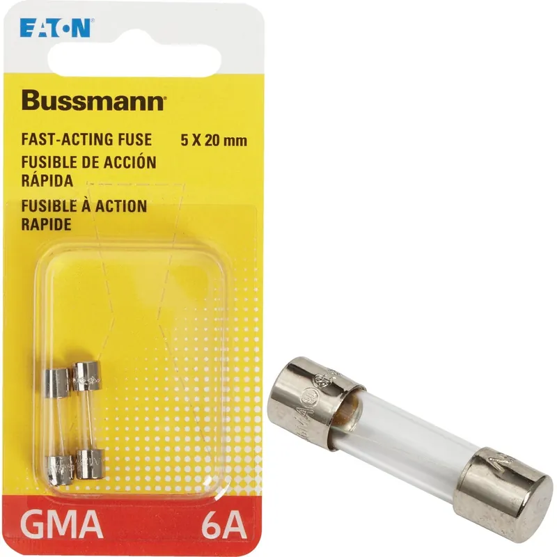 6 Amps Fast Acting Glass Fuse 2 Pk
