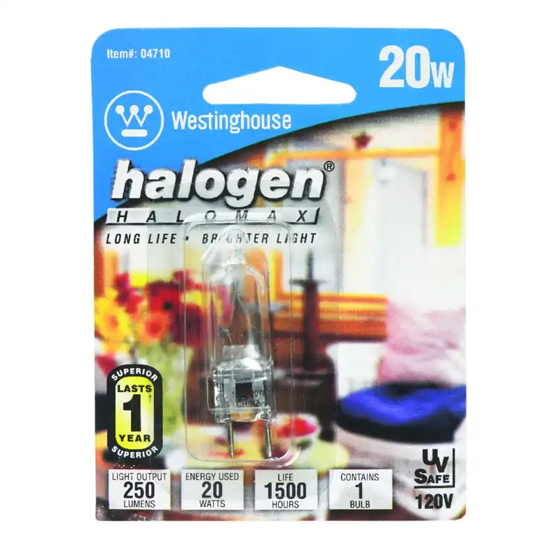 20 W T4 Decorative Halogen Bulb 200 Lm White 1 Pk