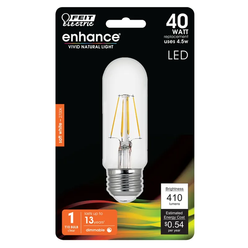 T10 E26 (medium) Filament Led Bulb Warm White 40 Watt Equivalence 1 Pk