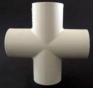 035469 Pvc Pipe Cross Fitting, 1/2 Inch, Schedule 40, 150 Psi, White