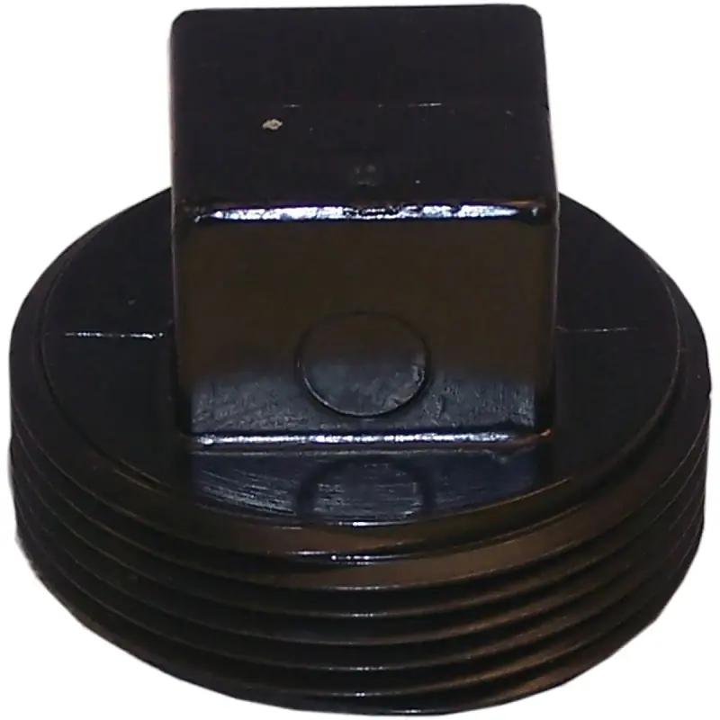 2 Inch Abs Threaded Plug, Schedule 40, Mnpt Connection, Black