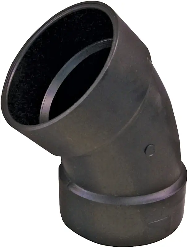 4 Inch Abs 45 Degree Elbow, Hub Connection, Model 102504bc