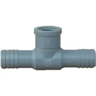 Polyethylene Pipe Insert Tee, 1 Inch By 1 Inch By 0.75 Inch Female Pipe Thread