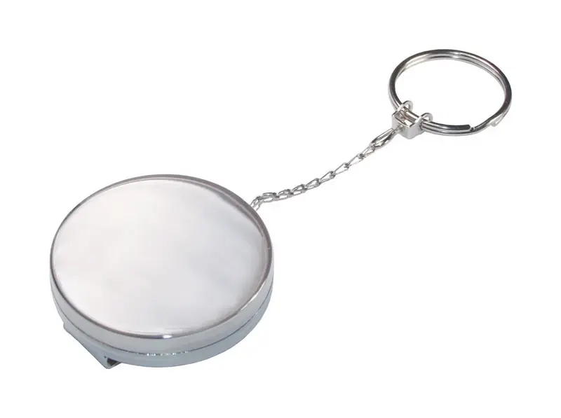 Steel Silver Retractable Cord Keychain