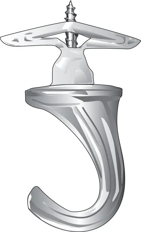Small White Brass 5.7 In. L Ceiling Hook 2 Pk