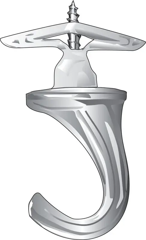 Small Bright Brass Gold Steel 0.95 In. L Ceiling Hook 75 Lb 2 Pk