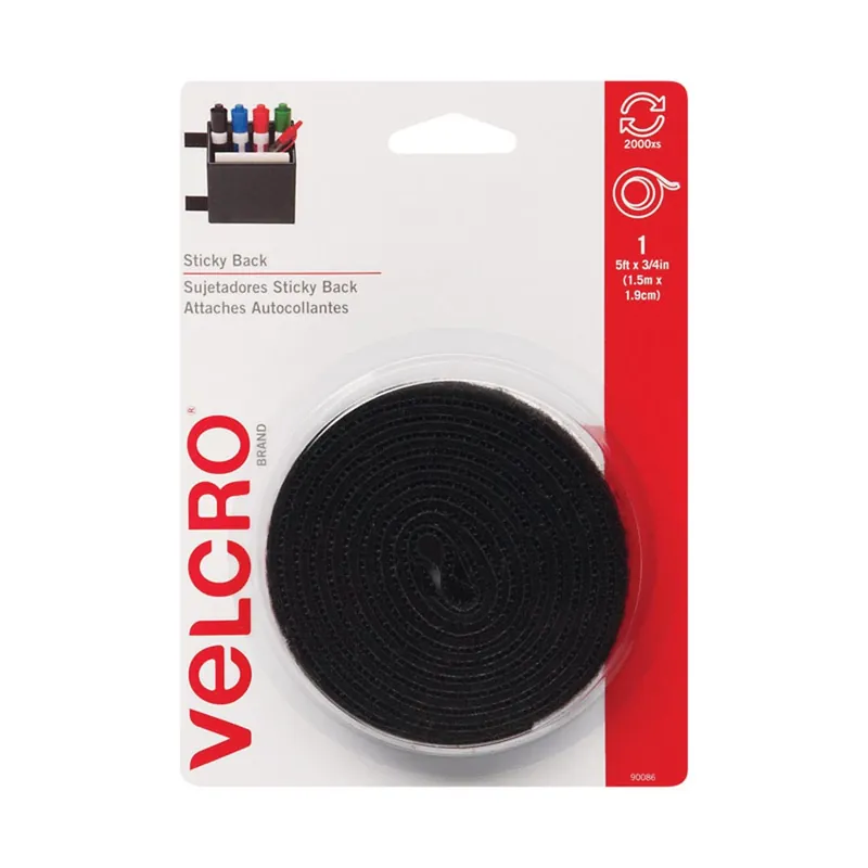 Sticky Back Medium Nylon Hook And Loop Fastener 60 In. L 1 Pk