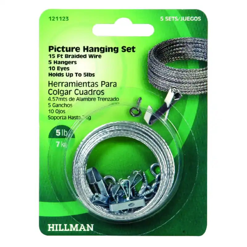 Anchorwire Steel-plated Conventional Picture Hanging Set 5 Lb 5 Pk