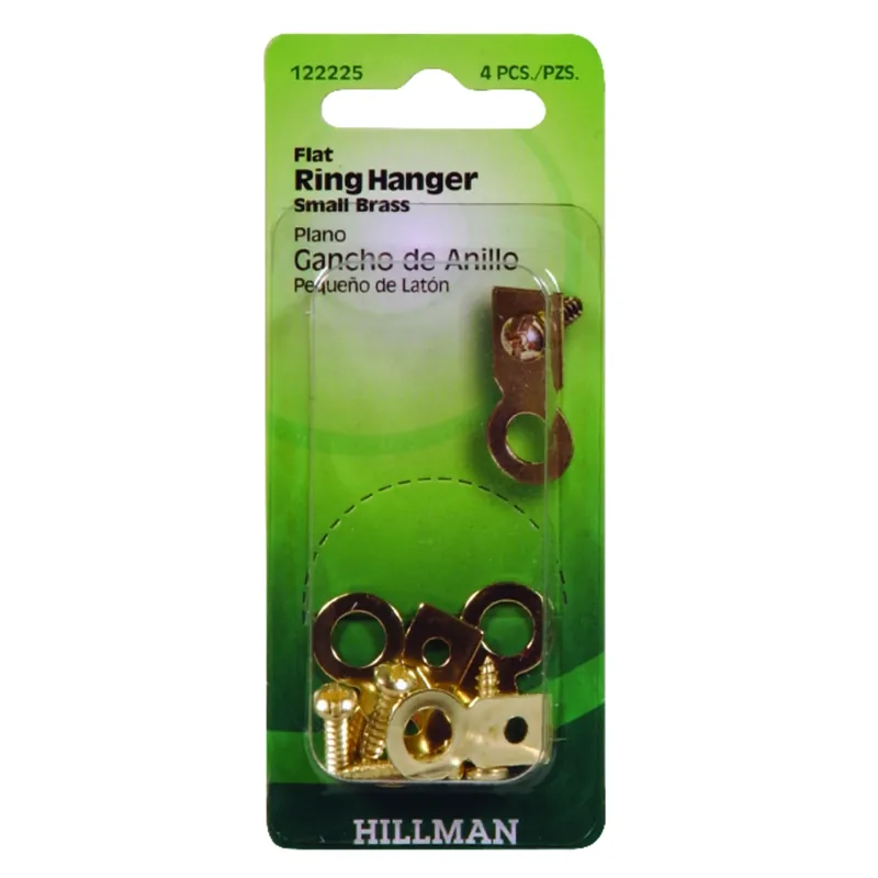 Brass-plated Small Ring Hanger 1 Lb 4 Pk