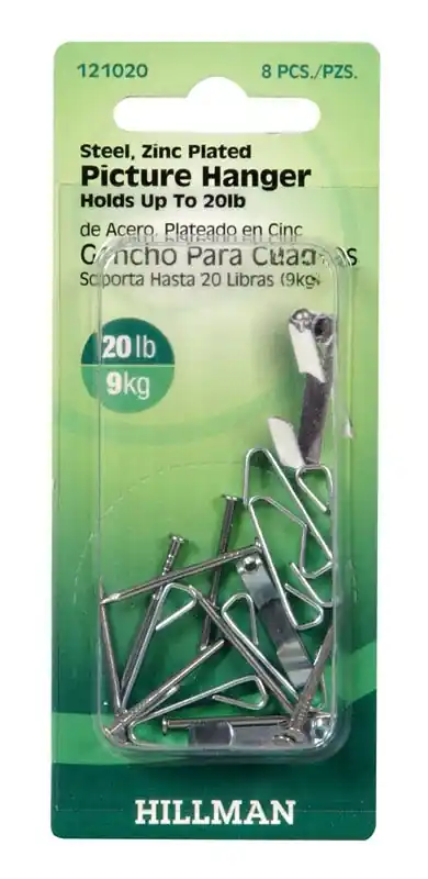 Zinc Silver Conventional Picture Hanger 20 Lb 1 Pk