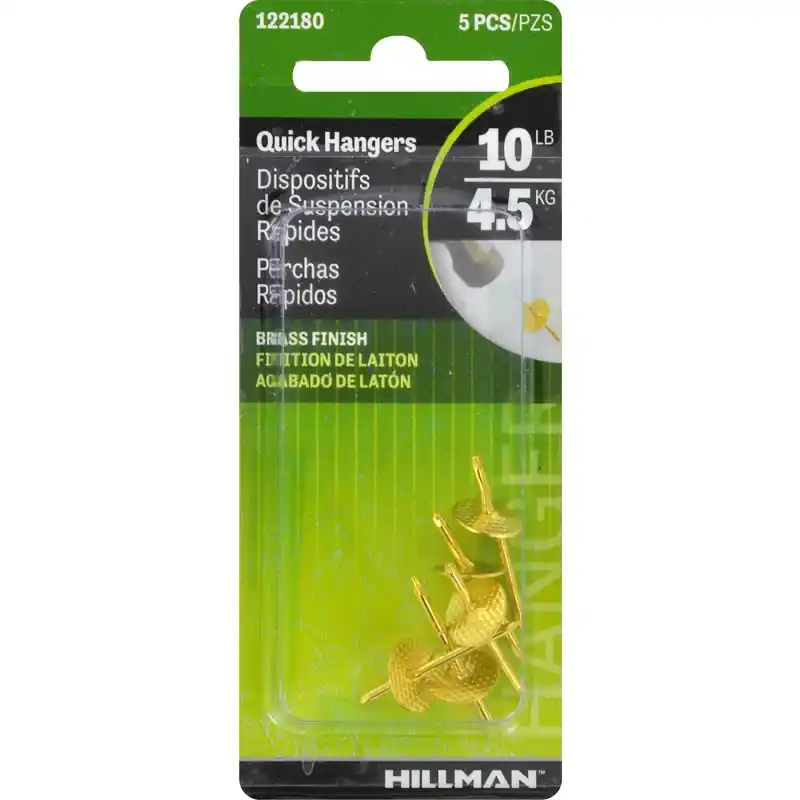 Brass-plated One Piece Quick Hanger 10 Lb 1 Pk
