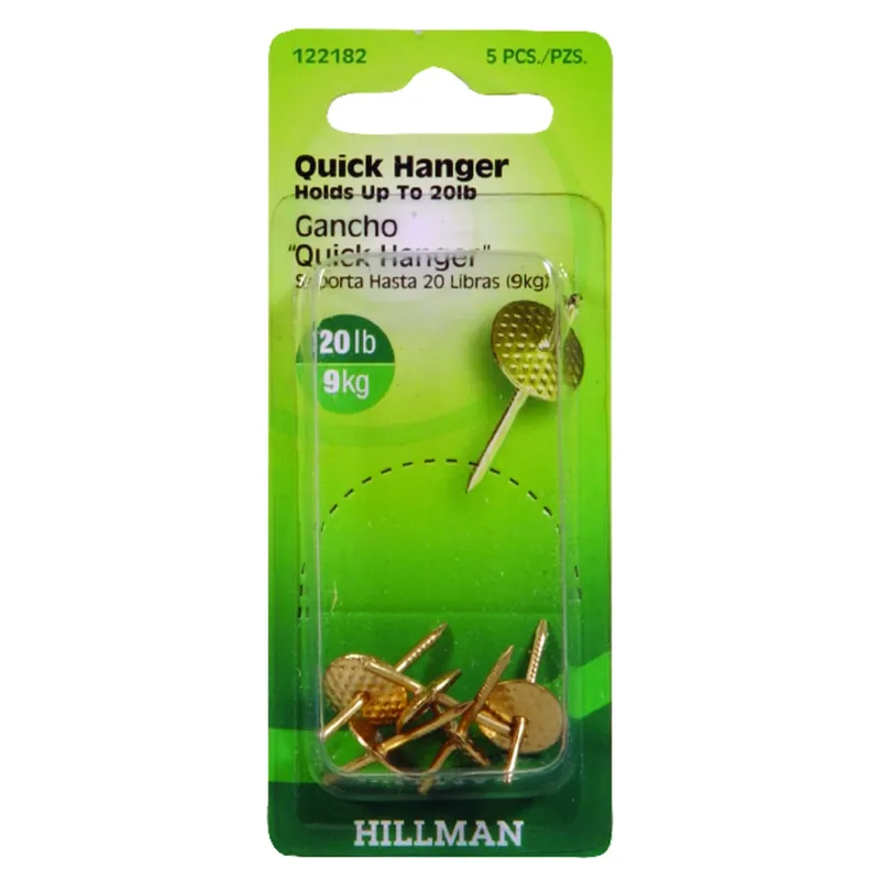 Brass-plated One Piece Quick Hanger 20 Lb 1 Pk
