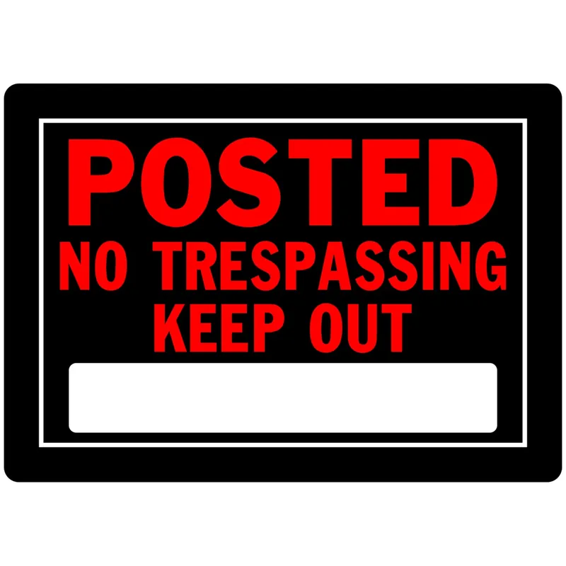 Posted No Trespassing Sign, 10 X 14-in.