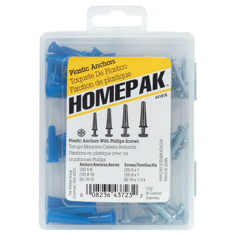 Homepak Assorted In. D X Assorted In. L Plastic/steel Phillips Head Anchor Kit 72 Pc