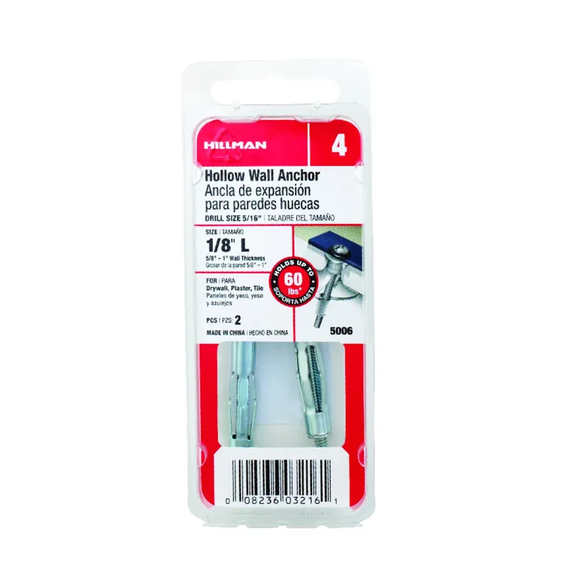 1/8 In. D X 12 In. L Steel Pan Head Hollow Wall Anchors 2 Pk