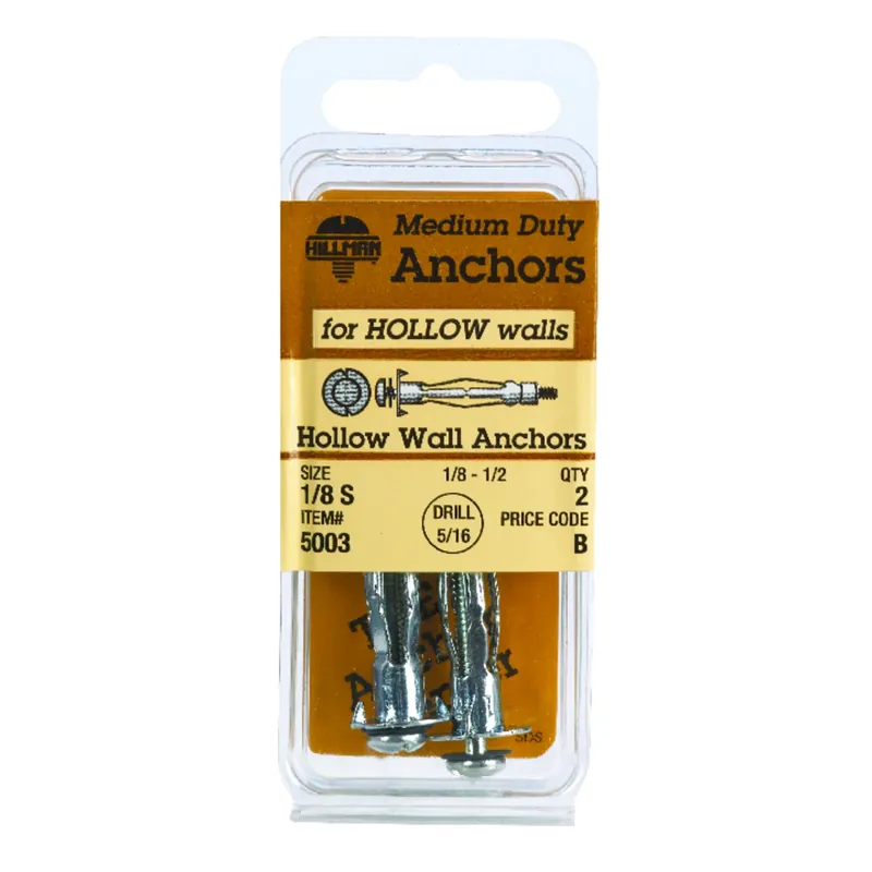 1/8 In. D X 1-1/2 In. L Steel Pan Head Hollow Wall Anchors 2 Pk