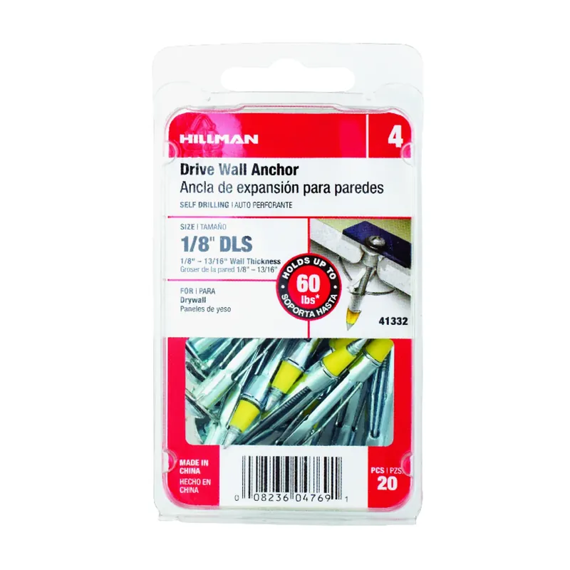 1/8 In. D X 1/8 Ls In. L Steel Pan Head Drive Wall Anchors 20 Pc