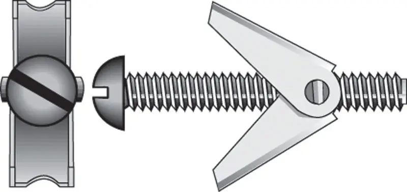 1/8 In. D X 3 In. L Round Zinc-plated Steel Toggle Bolt 2 Pk