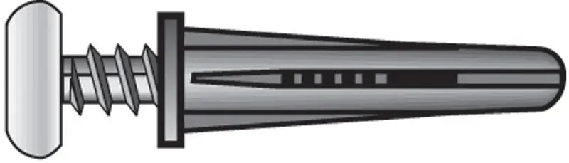.138 In. D X 3/4 In. L Plastic Pan Head Conical Anchor 6 Pc
