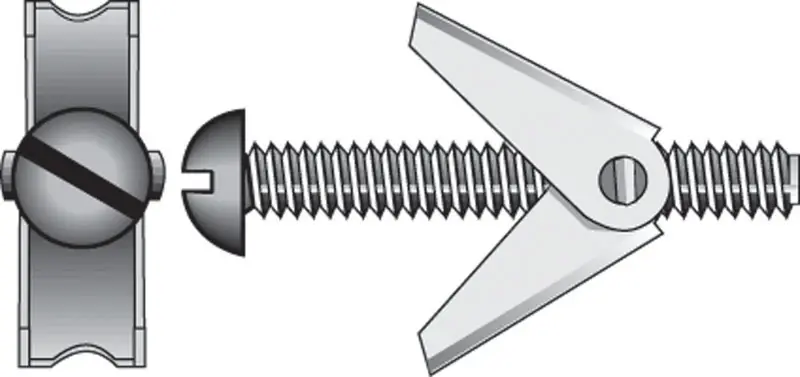3/16 In. D X 4 In. L Round Zinc-plated Steel Toggle Bolt 8 Pk