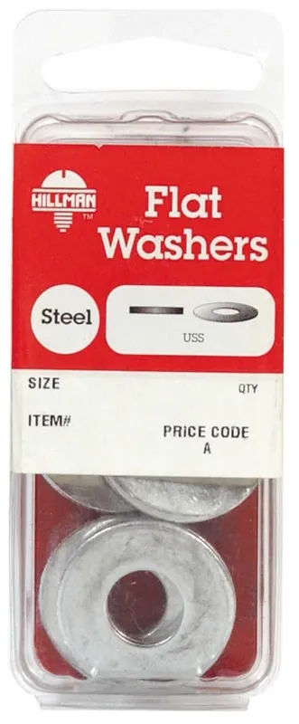 3/16" Zinc‑plated Steel Uss Flat Washers – 30‑piece Pack