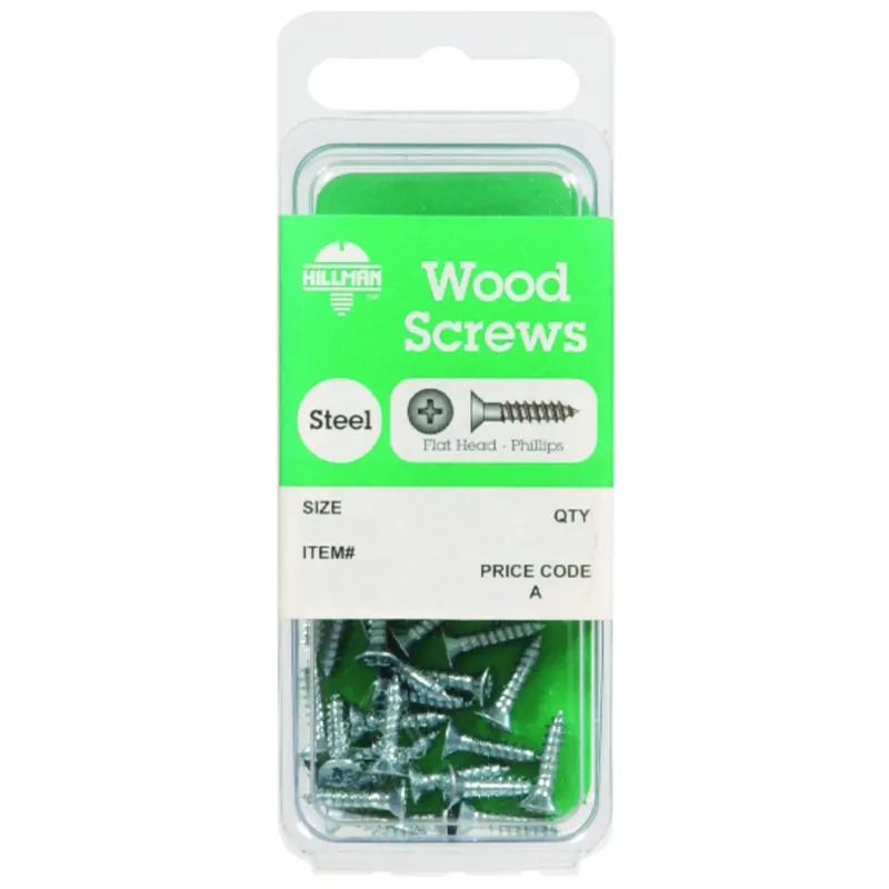 No. 12 X 1-1/4 In. L Phillips Zinc-plated Coarse Wood Screws 8 Pk