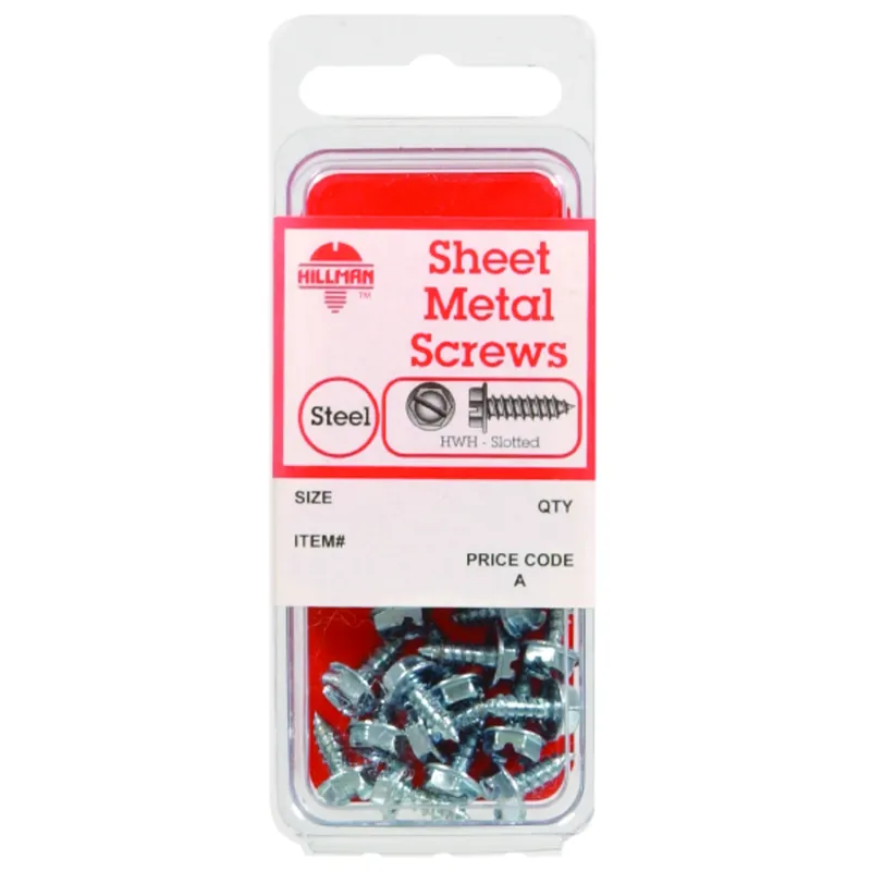 No. 10 Ga. X 3/4 In. L Slotted Hex Washer Head Sheet Metal Screws 8 Pk
