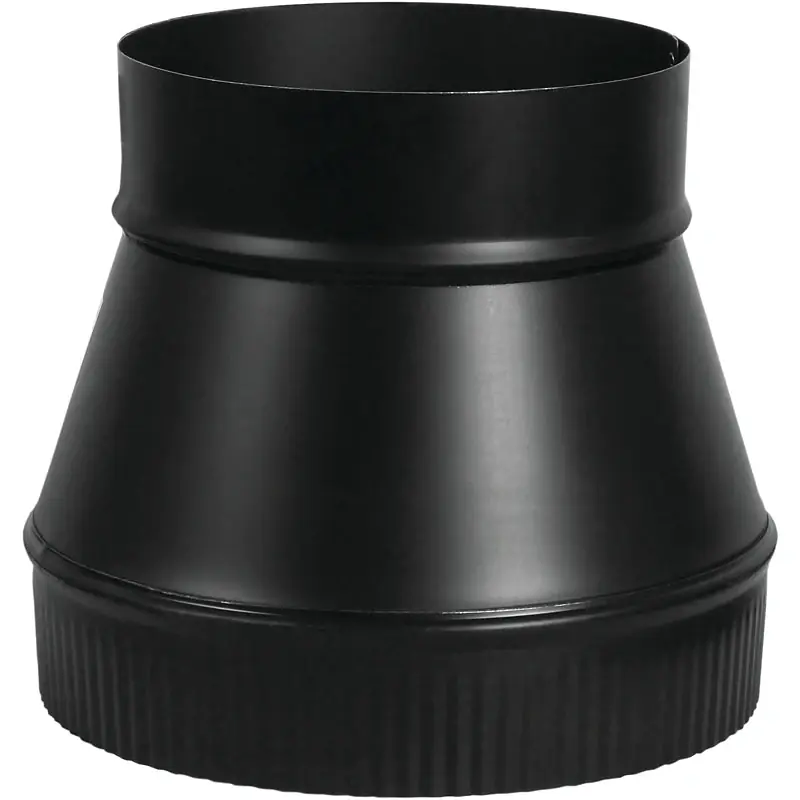 Black Stove Pipe Flue Increaser, 24 Gauge, 5 X 6 In.