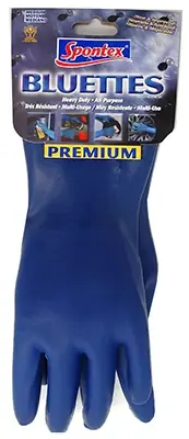 Medium Heavy-duty Neoprene Household Gloves In Blue With Cotton Lining