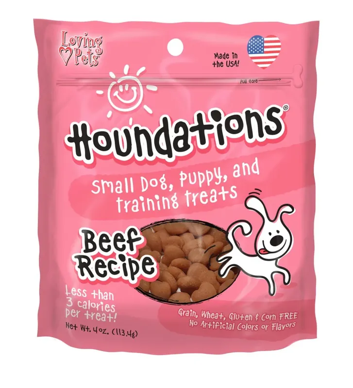 Houndations Beef Recipe Small Dog, Puppy & Training Treats 4 Oz - Soft Chew