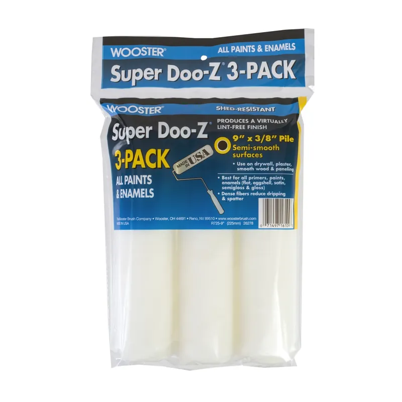 Super Doo-z Fabric 9 In. W X 3/8 In. Paint Roller Cover 3 Pk
