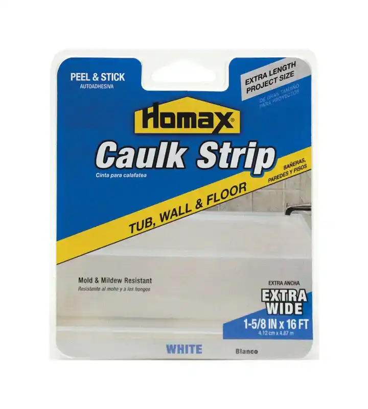 White Silicone Caulk Strips 1-5/8 In. X 16 Ft. For Easy Bathroom Updates