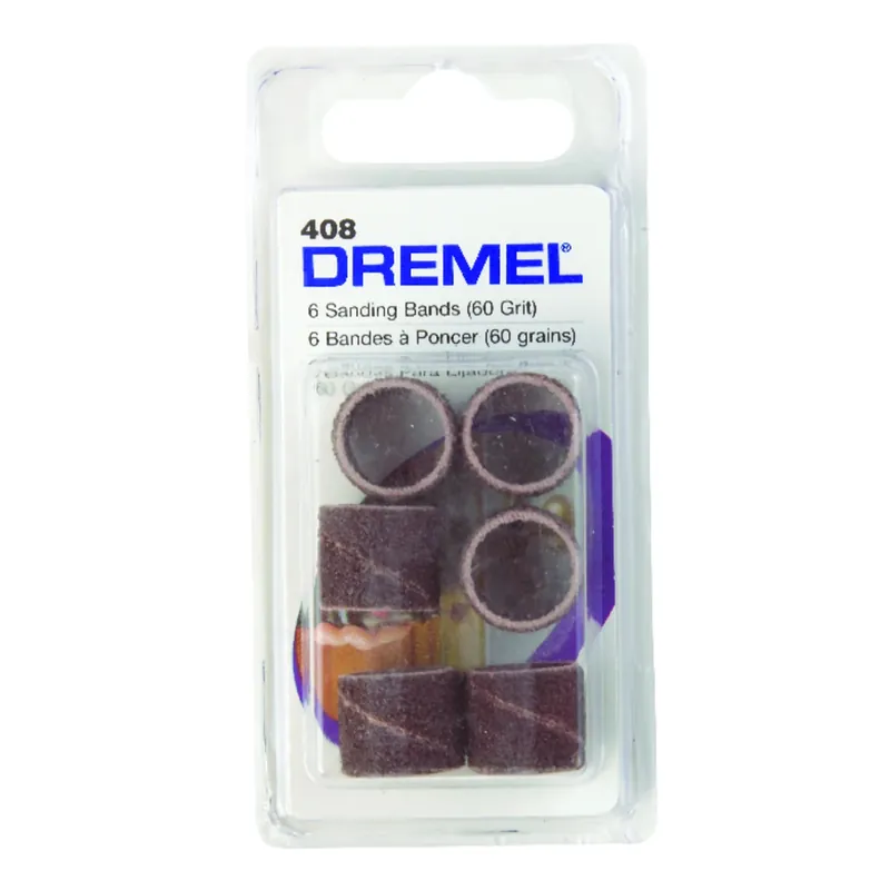 0.5 In. D X 1/2 In. L Emery Drum Sander Bands 60 Grit Coarse 6 Pc